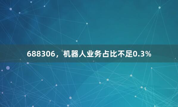688306，机器人业务占比不足0.3%