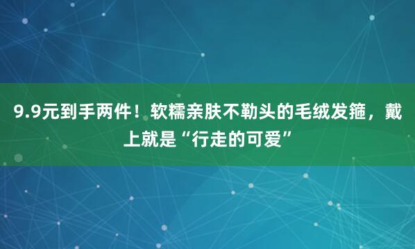 9.9元到手两件！软糯亲肤不勒头的毛绒发箍，戴上就是“行走的可爱”